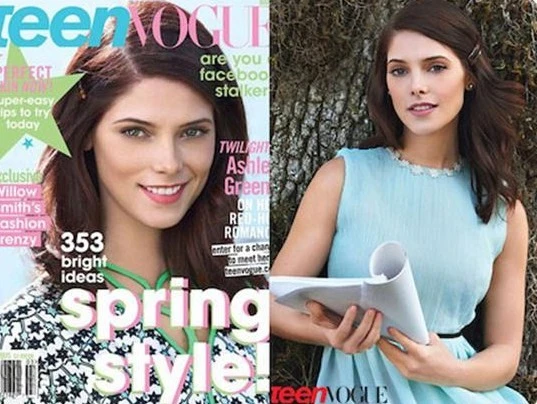 Эшли Грин на обложке Teenvogue вышла с длинной шеей