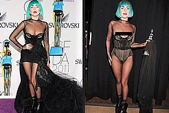 Леди Гага показала грудь на церемонии CFDA