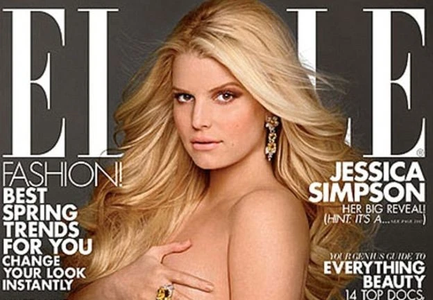 Беременная Джессика Симпсон разделась для обложки Elle