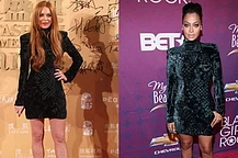 Линдси Лохан и Лала Энтони в платье Balmain