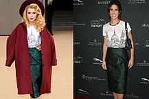 Палома Фейт и Сандра Буллок в топе и юбке Burberry Frorsom