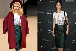 Палома Фейт и Сандра Буллок в топе и юбке Burberry Frorsom