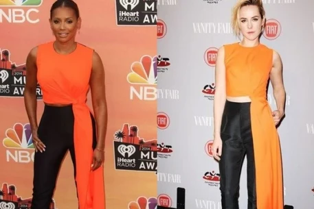 Мелани Браун и Джена Мэлоун в комбинезоне Roksanda Ilincic