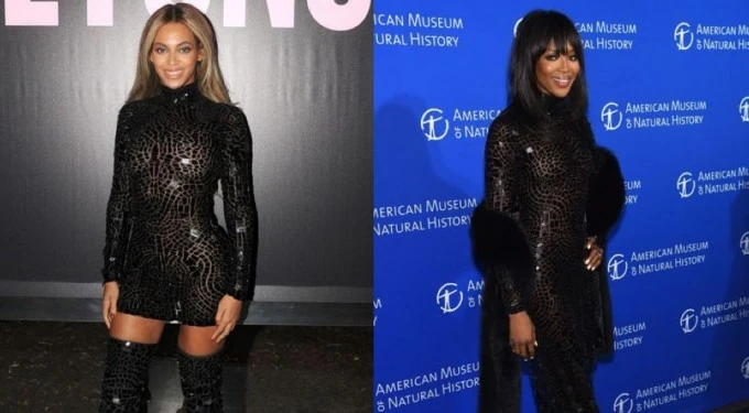 Бейонсе и Наоми Кэмпбелл в платье Tom Ford