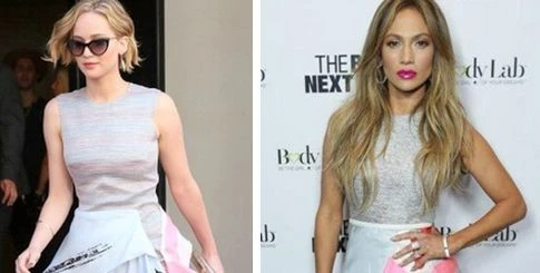 Дженнифер Лоуренс и Дженнифер Лопес в платье Christian Dior