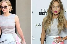 Дженнифер Лоуренс и Дженнифер Лопес в платье Christian Dior