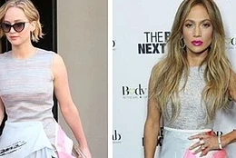 Дженнифер Лоуренс и Дженнифер Лопес в платье Christian Dior