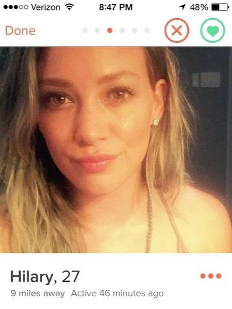Хилари Дафф знакомится с парнями в Tinder