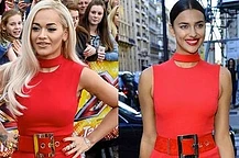 Ирина Шейк и Рита Ора в платье Atelier Versace