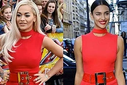 Ирина Шейк и Рита Ора в платье Atelier Versace