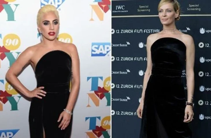Ума Турман и Леди Гага в платье Brandon Maxwell