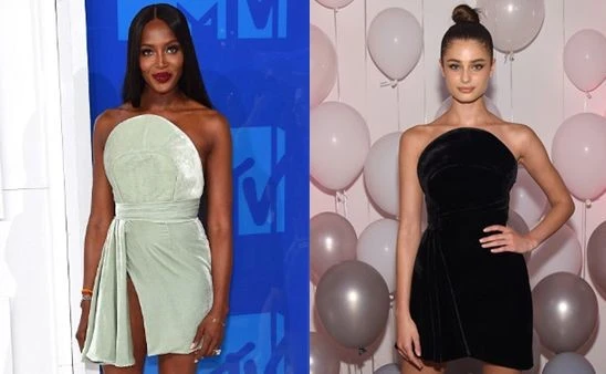 Наоми Кэмпбелл и Тейлор Хилл в платье Brandon Maxwell