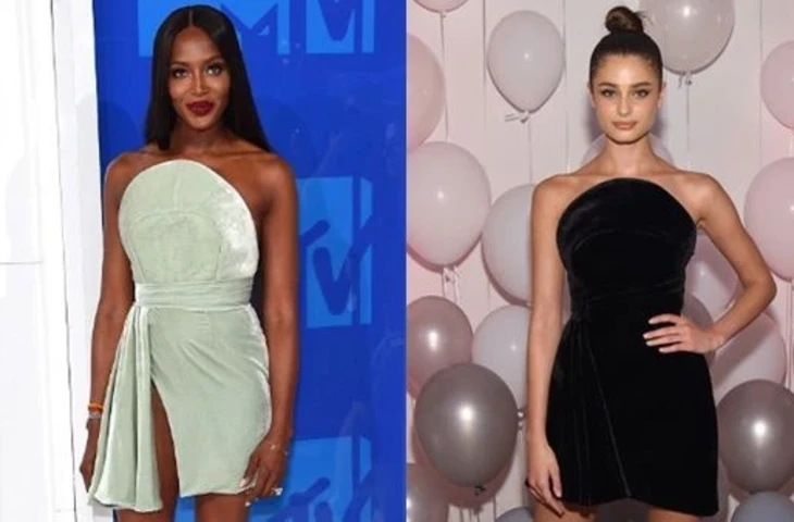 Наоми Кэмпбелл и Тейлор Хилл в платье Brandon Maxwell