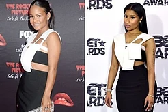 Ники Минаж и Кристина Милиан в платье Mugler