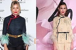 Алекса Чанг и Сиенна Миллер в костюме Prada