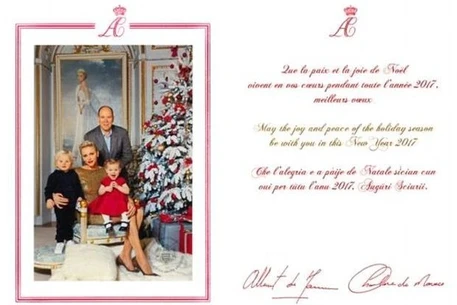 Рождественская открытка князя Монако и его семьи