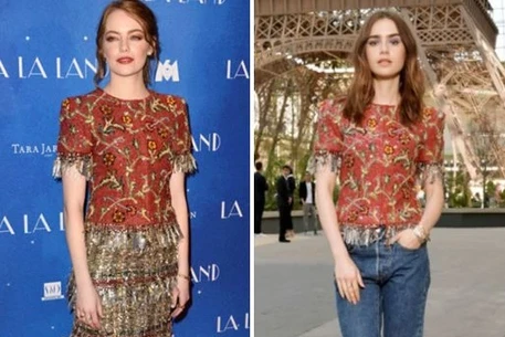 Эмма Стоун и Лили Коллинз в топе Chanel