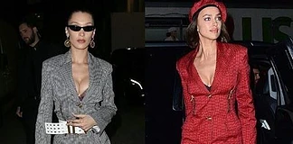 Ирина Шейк и Белла Хадид в наряде Versace