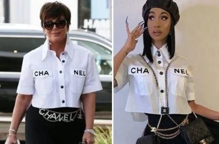 Крис Дженнер и Карди Би в рубашке Chanel