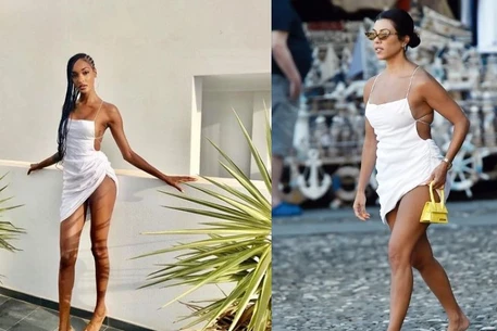 Кортни Кардашян и Джордан Данн в платье Jacquemus