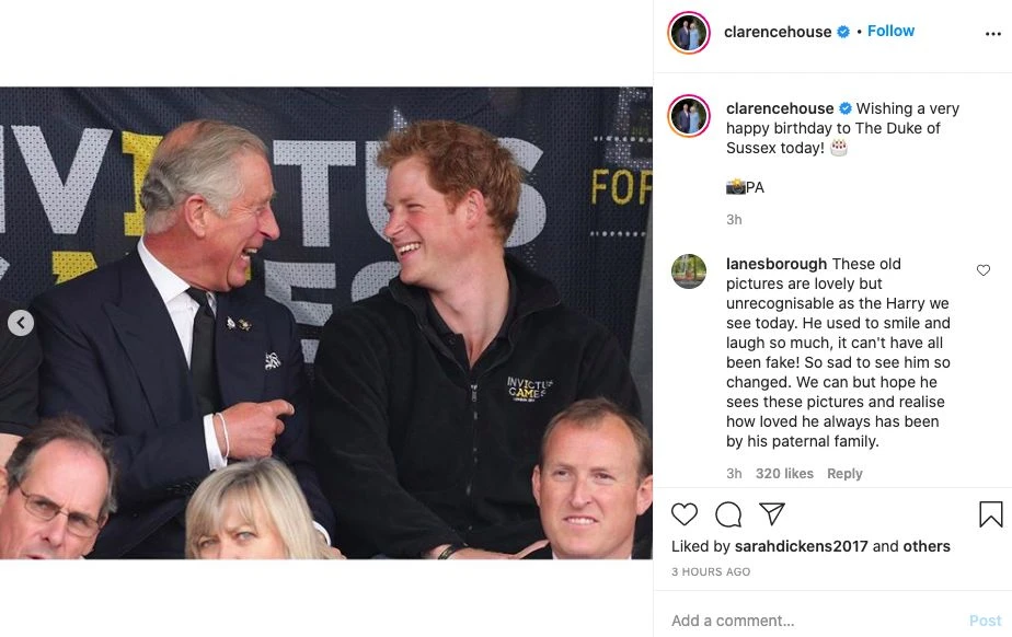 Принц Уильям и Кейт Миддлтон поздравили принца Гарри его любимой фотографией