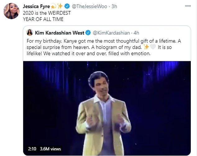 Ким Кардашян получила в подарок на день рождения голограмму отца, и в сети уже шутят по этому поводу
