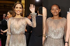 Анджелина Джоли и Захара Джоли-Питт в платье Elie Saab