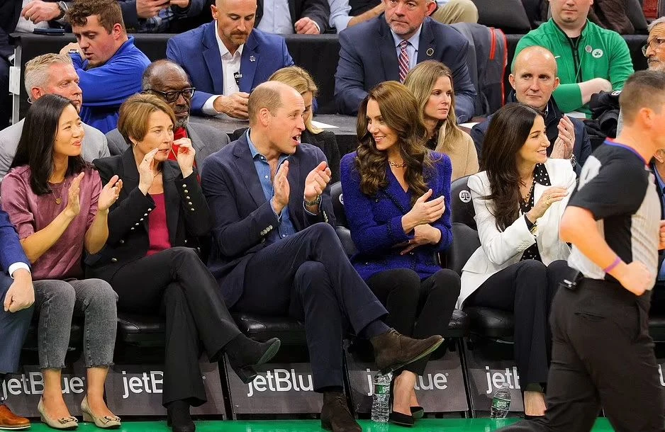 Принц Уильям и Кейт Миддлтон прибыли в Бостон и сходили на баскетбол