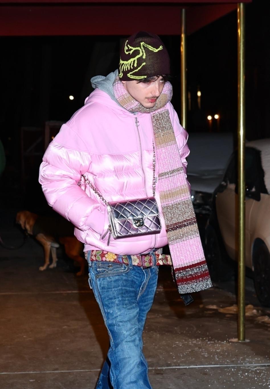 Тимоти Шаламе с сумкой Chanel