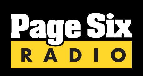 Чёрно-бело-жёлтый логотип радиостанции "Page Six Radio".