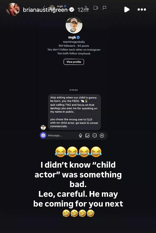 На прошлой неделе Machine Gun Kelly публично раскритиковал бывшего мужа своей девушки, Брайана, в неожиданном личном сообщении в Instagram.