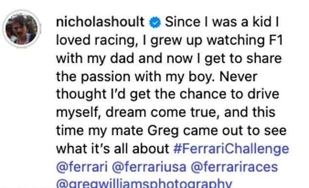 Николай часто публикует в Instagram снимки с многочисленными суперкарами Ferrari, демонстрируя свою любовь к гонкам.