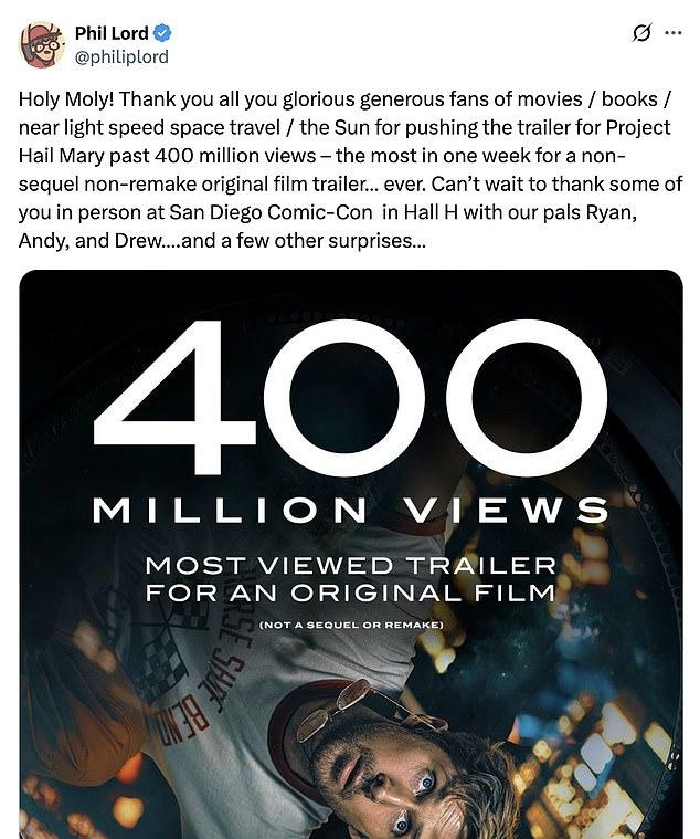 Трейлер ознаменовал рекордный запуск для Amazon MGM Studios, став самым крупным в истории студии и её предшественников.