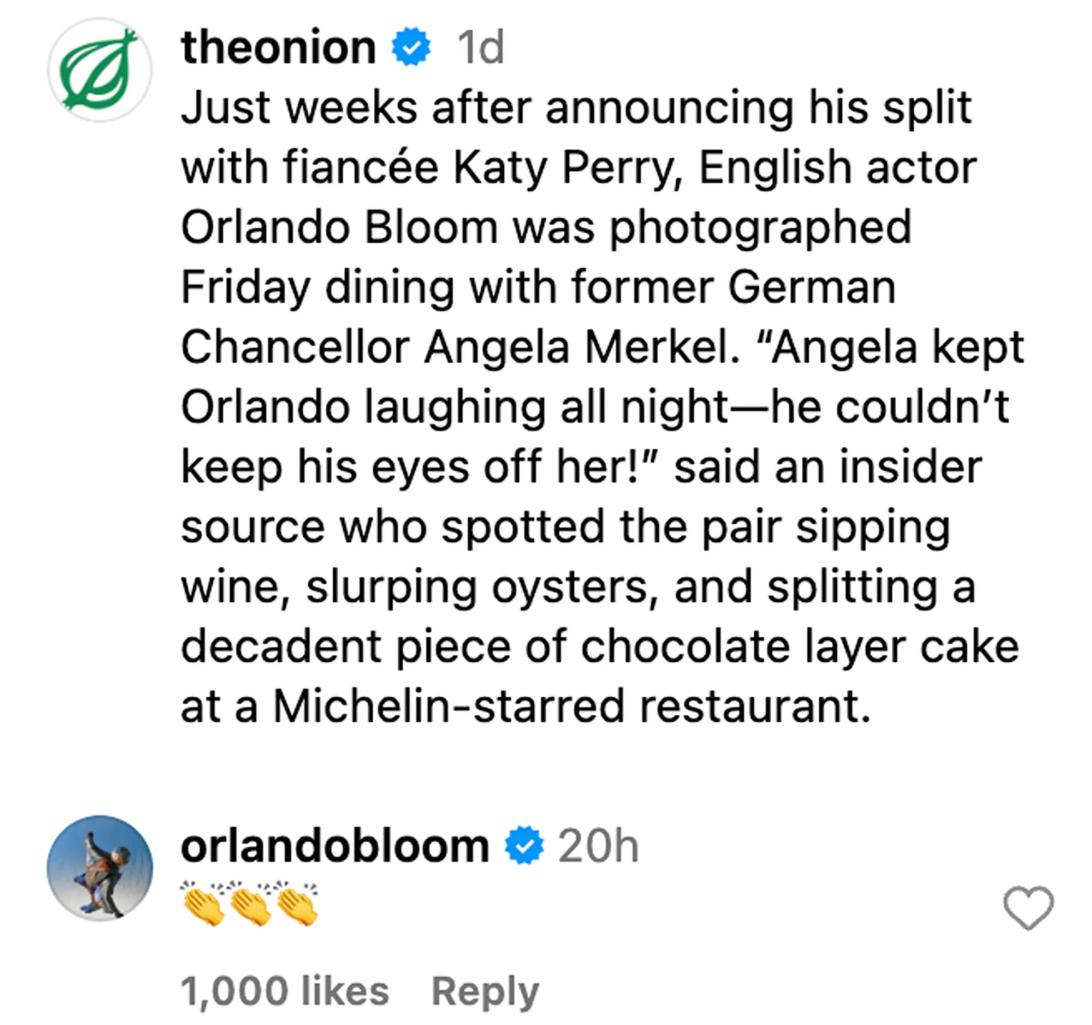 Скриншот из Instagram-аккаунта The Onion.