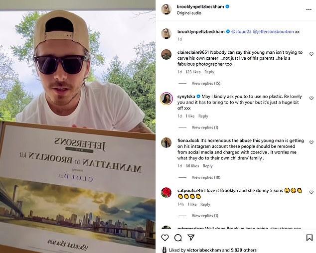 Убитая горем Виктория Бекхэм лайкнула посты своего сына Бруклина в соцсетях на этой неделе на фоне опасений, что он «покинул семью»