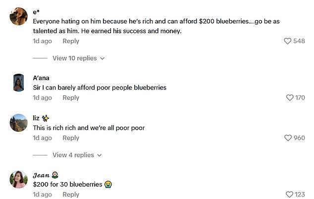 Бенни Бланко вызвал возмущение в сети, опубликовав видео, на котором он ест коробку элитной черники стоимостью $200