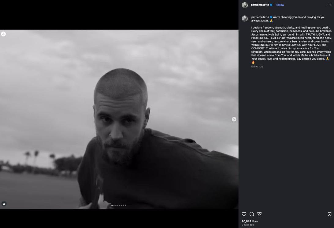 Мать Джастина Бибера вознесла молитву об «исцелении» для сына-хедлайнера Coachella