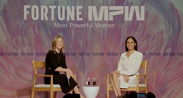 Выступление Меган Маркл на саммите Fortune «Самые влиятельные женщины».