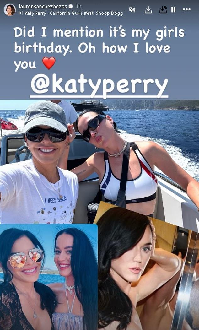 По случаю 55-летняя новобрачная супруга Джеффа Безоса опубликовала в Instagram Stories фото с поп-звездой.
