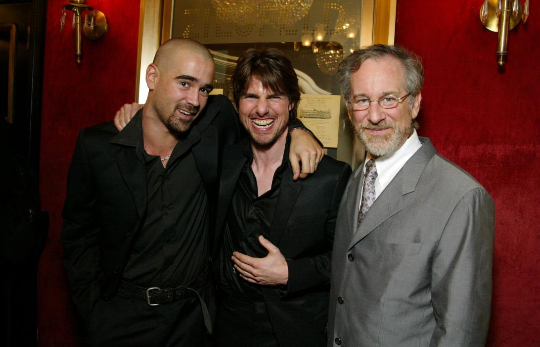 Колин Фаррелл, Том Круз и Стивен Спилберг на мировой премьере фильма «Особое мнение».