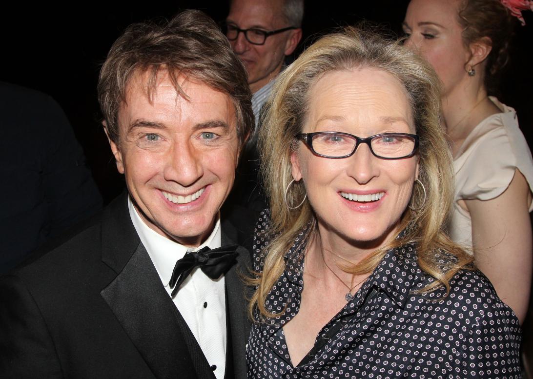 Мартин Шорт и Мерил Стрип за кулисами шоу.