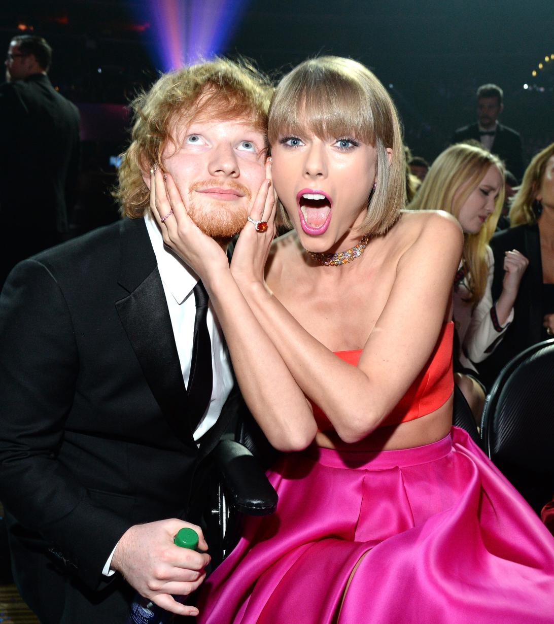Эд Ширан и Тейлор Свифт на 58-й церемонии «Грэмми».