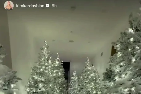 Лес в коридоре: Ким Кардашьян раскритиковали за «безвкусный» и «избыточный» новогодний декор