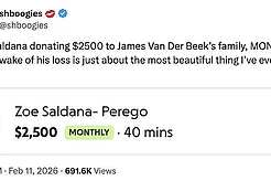 Зои Салдана оказала поддержку семье Джеймса Ван Дер Бика после его смерти в 48 лет