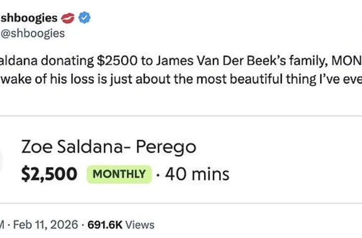 Зои Салдана оказала поддержку семье Джеймса Ван Дер Бика