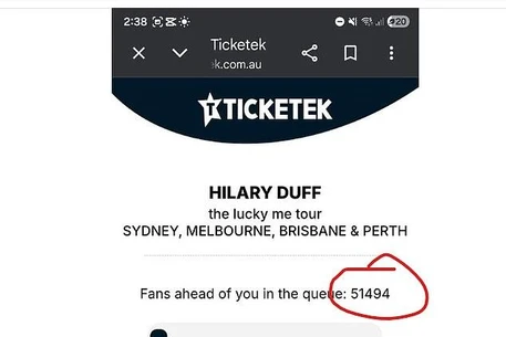 Похоже, любовь австралийцев к Хилари Дафф не угасла