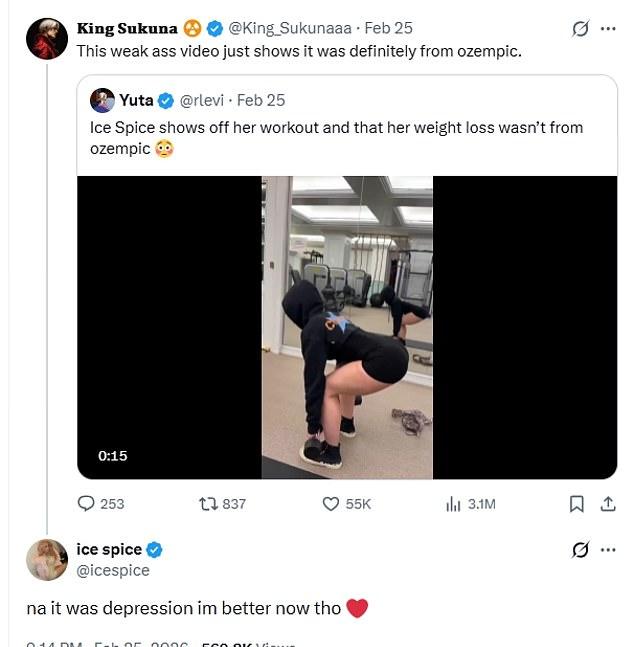 Ice Spice опровергла обвинения в использовании Оземпика для похудения