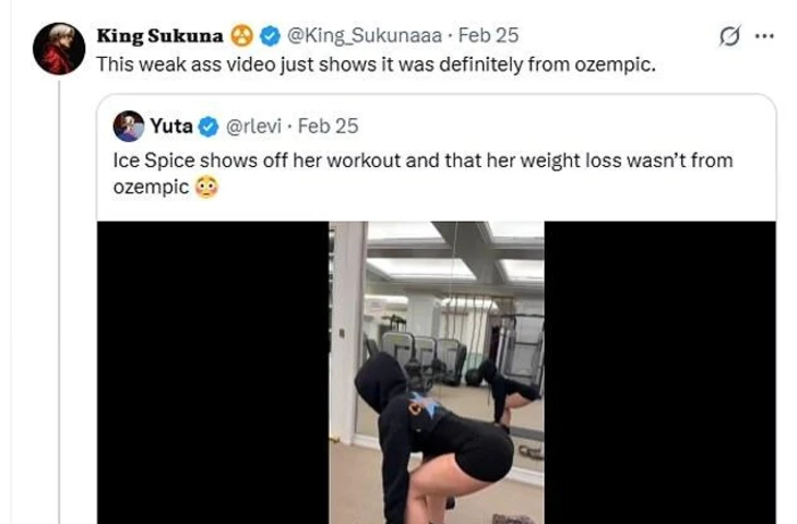 Ice Spice опровергла обвинения в использовании Оземпика для похудения