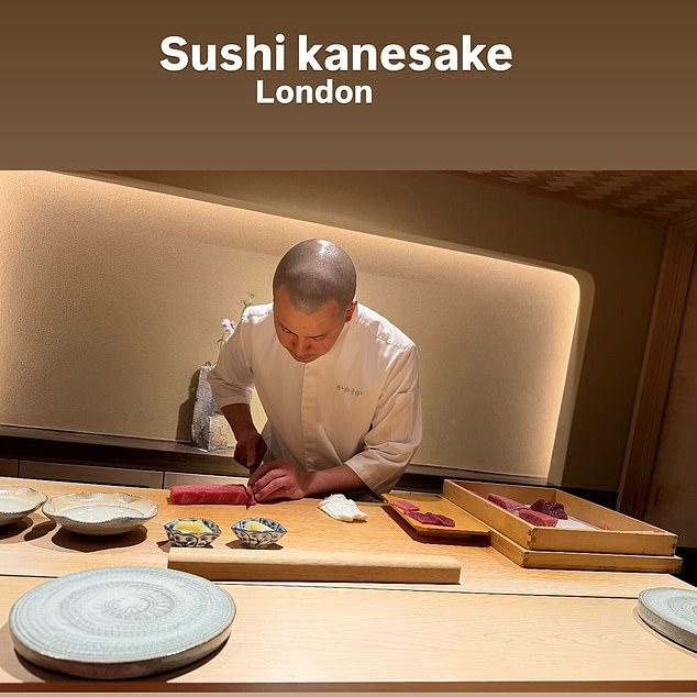 Дэвид поделился в Instagram кадрами из ресторана Sushi Kanesaka на Парк-Лейн, 45.