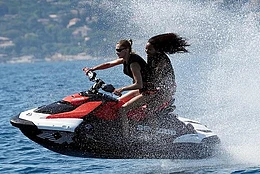 Bella Hadidcontinued her yachting adventures on the French Riviera on Sunday with a high-speed jet ski ride with her gal pal Fanny Bourdette-Donon